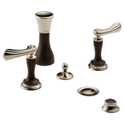 Brizo 4-Hole Mount Bidet Faucet with Vacuum Breaker - Less Handles 68485-PNCOLHP - Plumbing Market