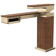 Brizo Frank Lloyd Wright Single-Handle Lavatory Faucet 1.2 GPM Brilliance Luxe Gold/Wood - Plumbing Market