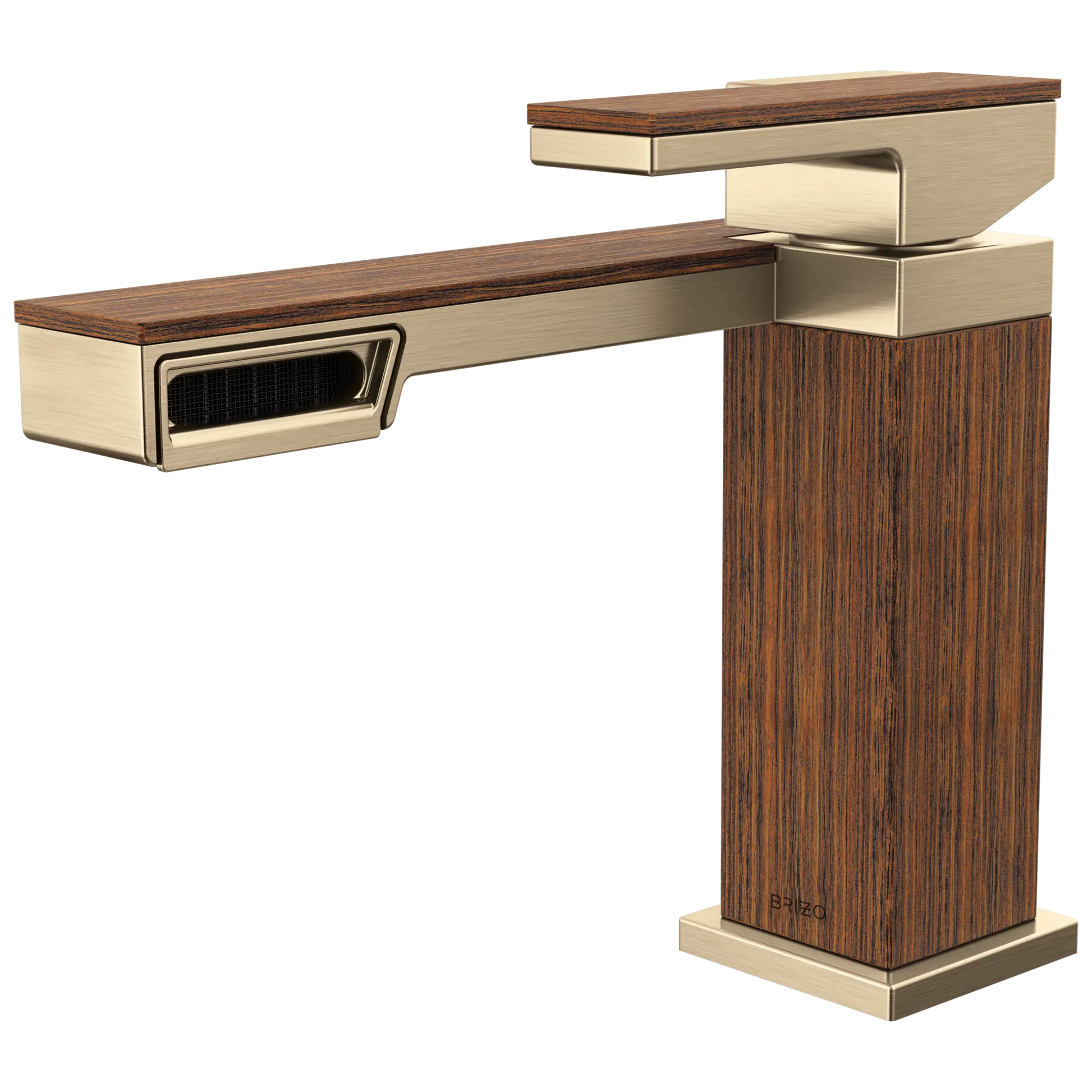 Brizo Frank Lloyd Wright Single-Handle Lavatory Faucet 1.2 GPM Brilliance Luxe Gold/Wood - Plumbing Market