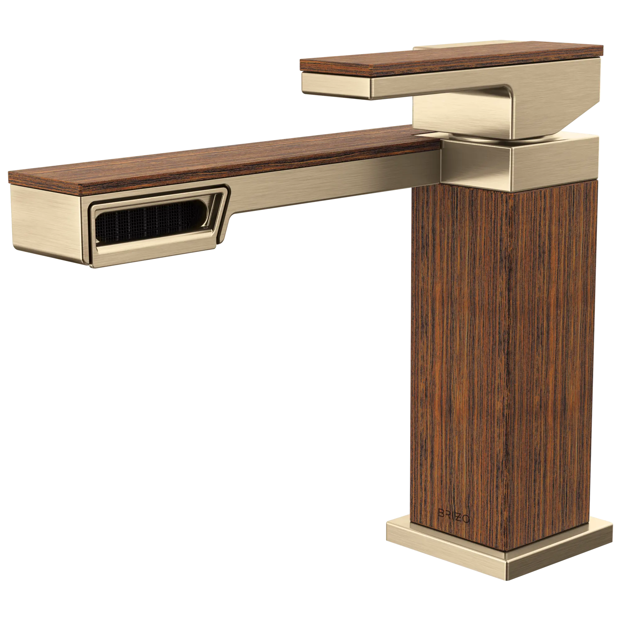 Brizo Frank Lloyd Wright Single-Handle Lavatory Faucet 1.2 GPM Brilliance Luxe Gold/Wood - Plumbing Market