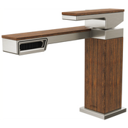 Brizo Frank Lloyd Wright Single-Handle Lavatory Faucet 1.2 GPM Brilliance Luxe Nickel/Wood - Plumbing Market