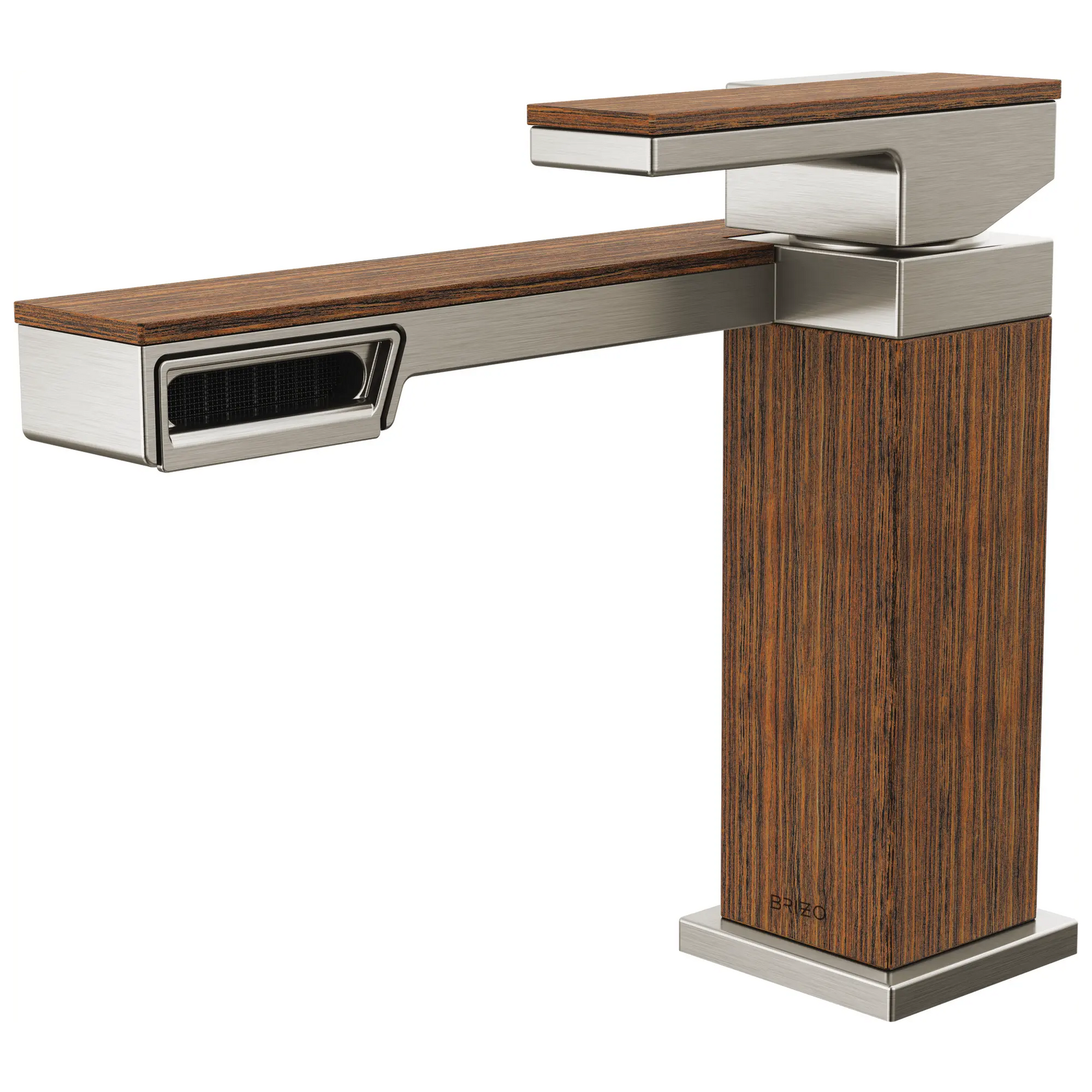 Brizo Frank Lloyd Wright Single-Handle Lavatory Faucet 1.2 GPM Brilliance Luxe Nickel/Wood - Plumbing Market