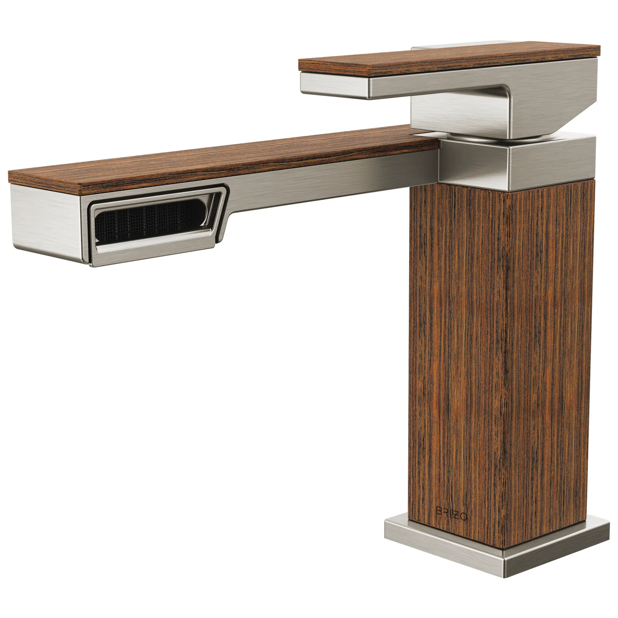 Brizo Frank Lloyd Wright Single-Handle Lavatory Faucet 1.2 GPM Brilliance Luxe Nickel/Wood - Plumbing Market