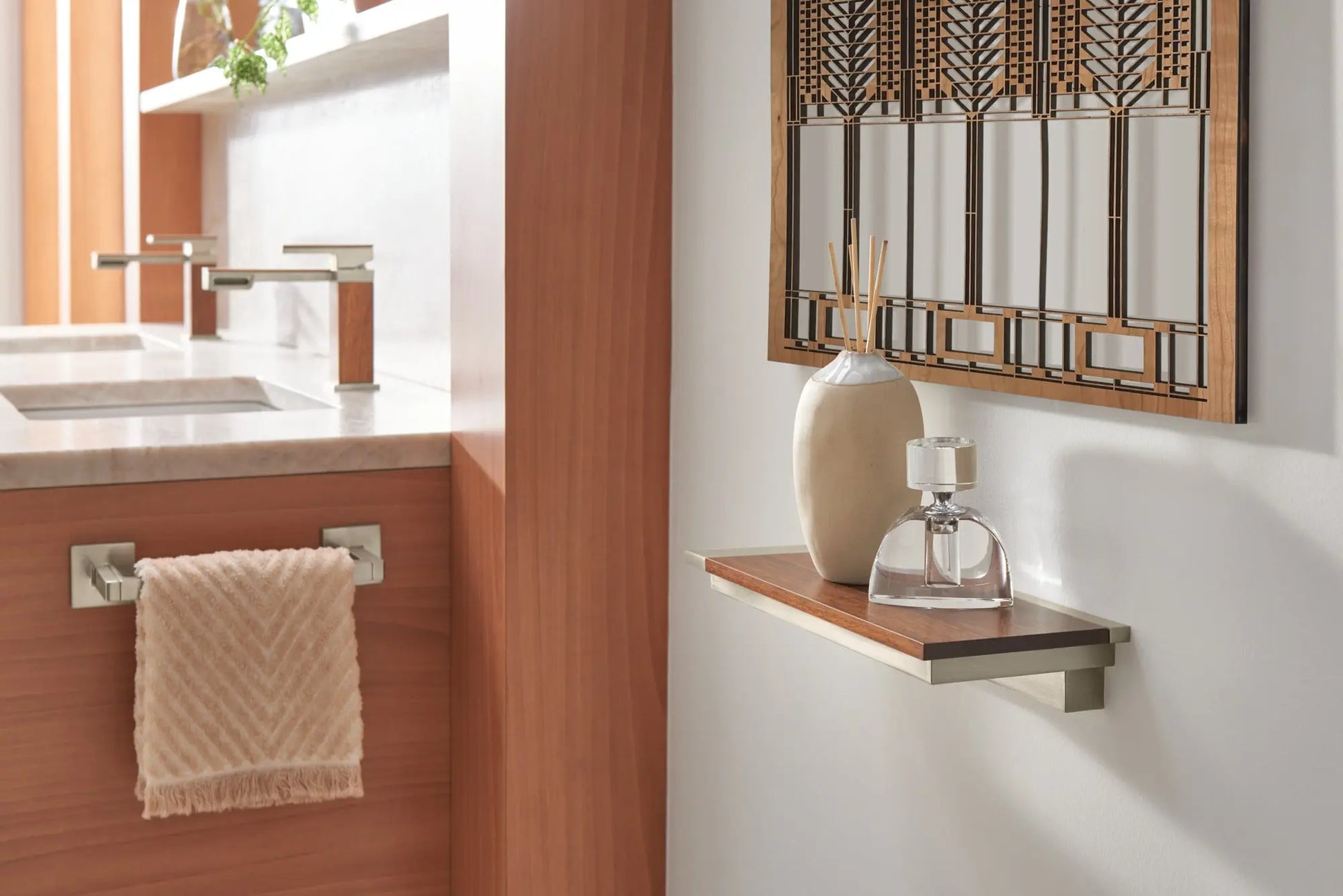 Brizo Frank Lloyd Wright Single-Handle Lavatory Faucet 1.2 GPM Brilliance Luxe Nickel/Wood - Plumbing Market