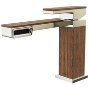 Brizo Frank Lloyd Wright Single-Handle Lavatory Faucet 1.2 GPM Brilliance Polished Nickel/Wood - Plumbing Market