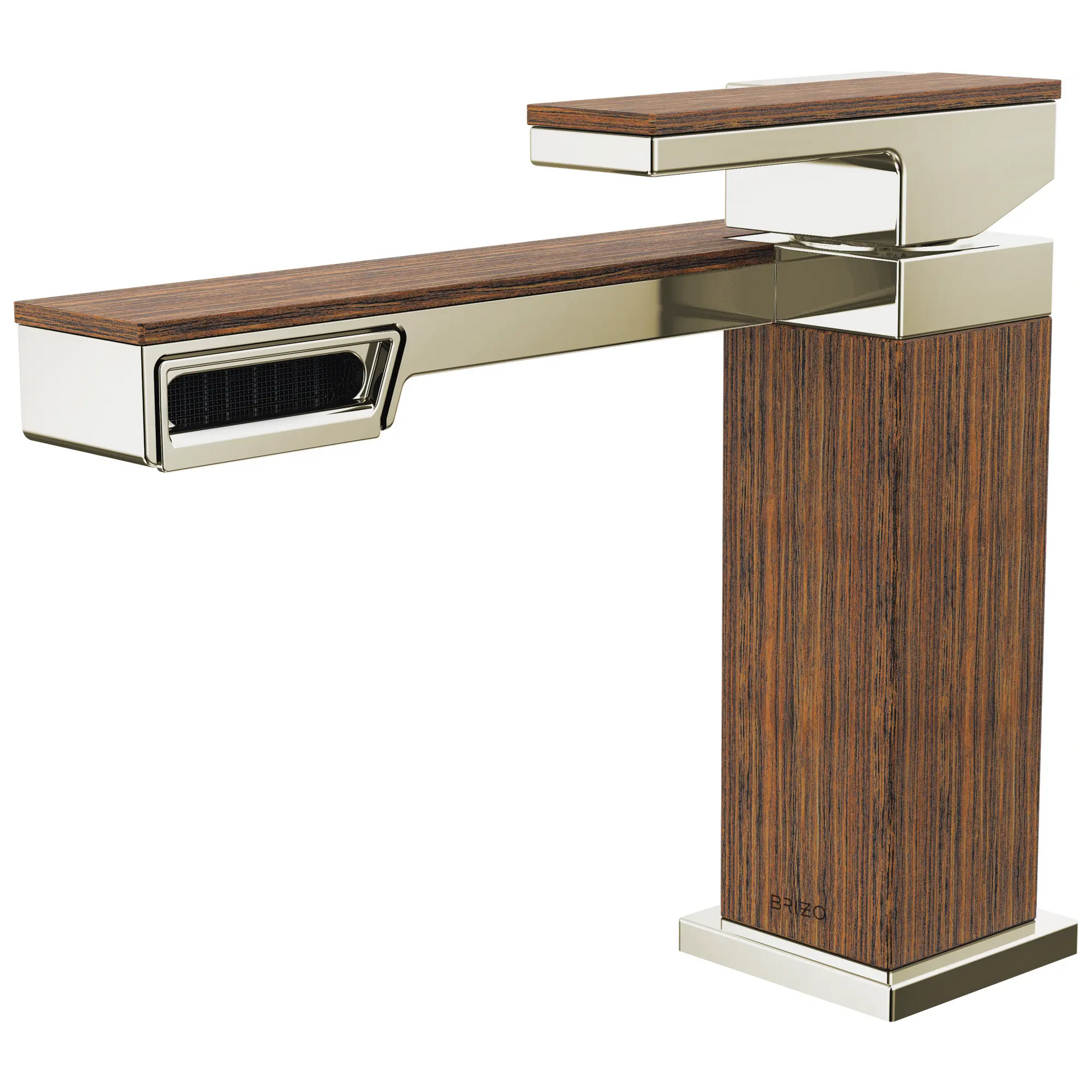 Brizo Frank Lloyd Wright Single-Handle Lavatory Faucet 1.2 GPM Brilliance Polished Nickel/Wood - Plumbing Market