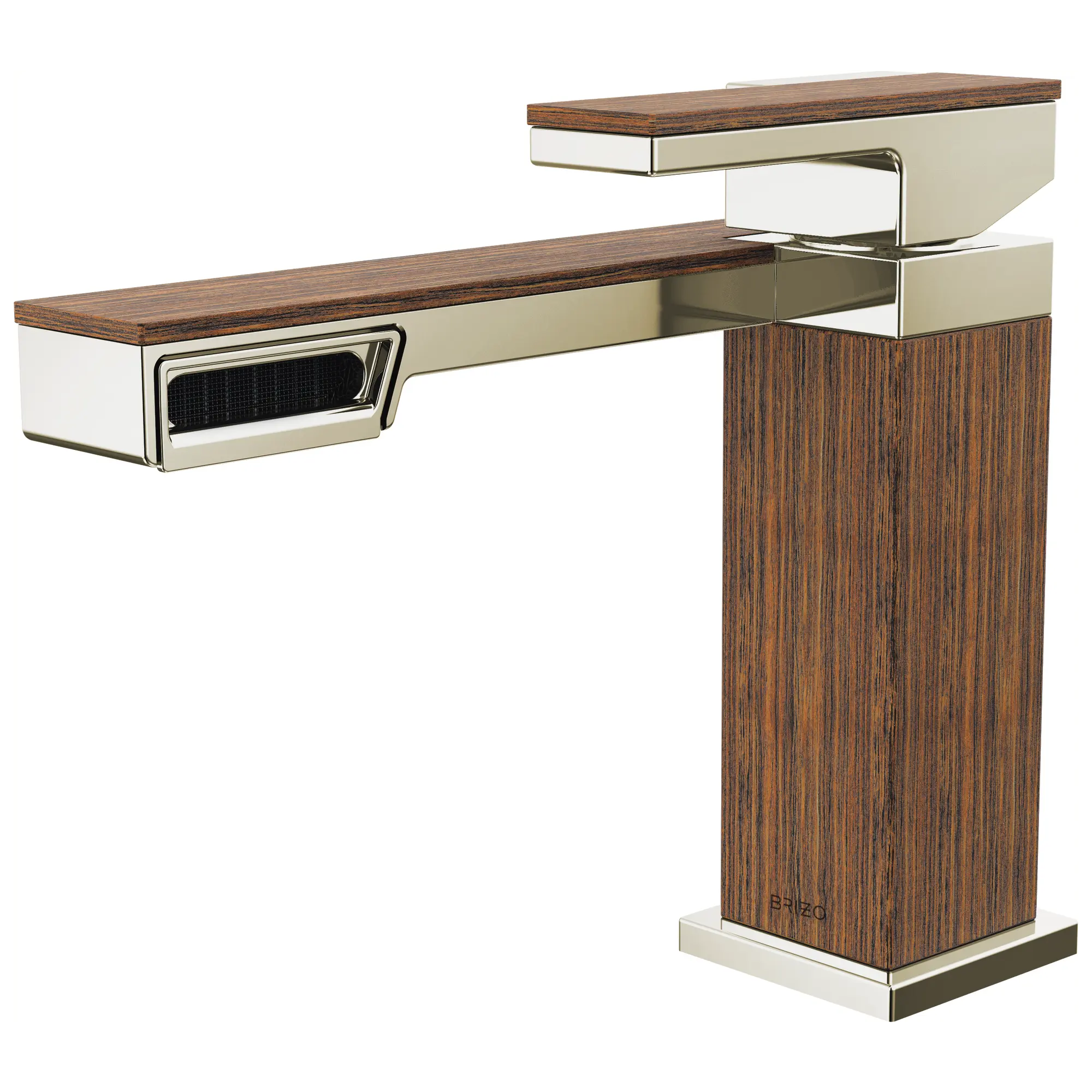 Brizo Frank Lloyd Wright Single-Handle Lavatory Faucet 1.2 GPM Brilliance Polished Nickel/Wood - Plumbing Market