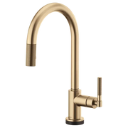 Brizo Litze Arc Spout Pull-Down Kitchen Faucet With Smarttouch Knurled Handle Luxe Gold - Plumbing Market