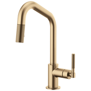 Brizo Litze Pull-Down Faucet with Angled Spout and Knurled Handle Luxe Gold - Plumbing Market