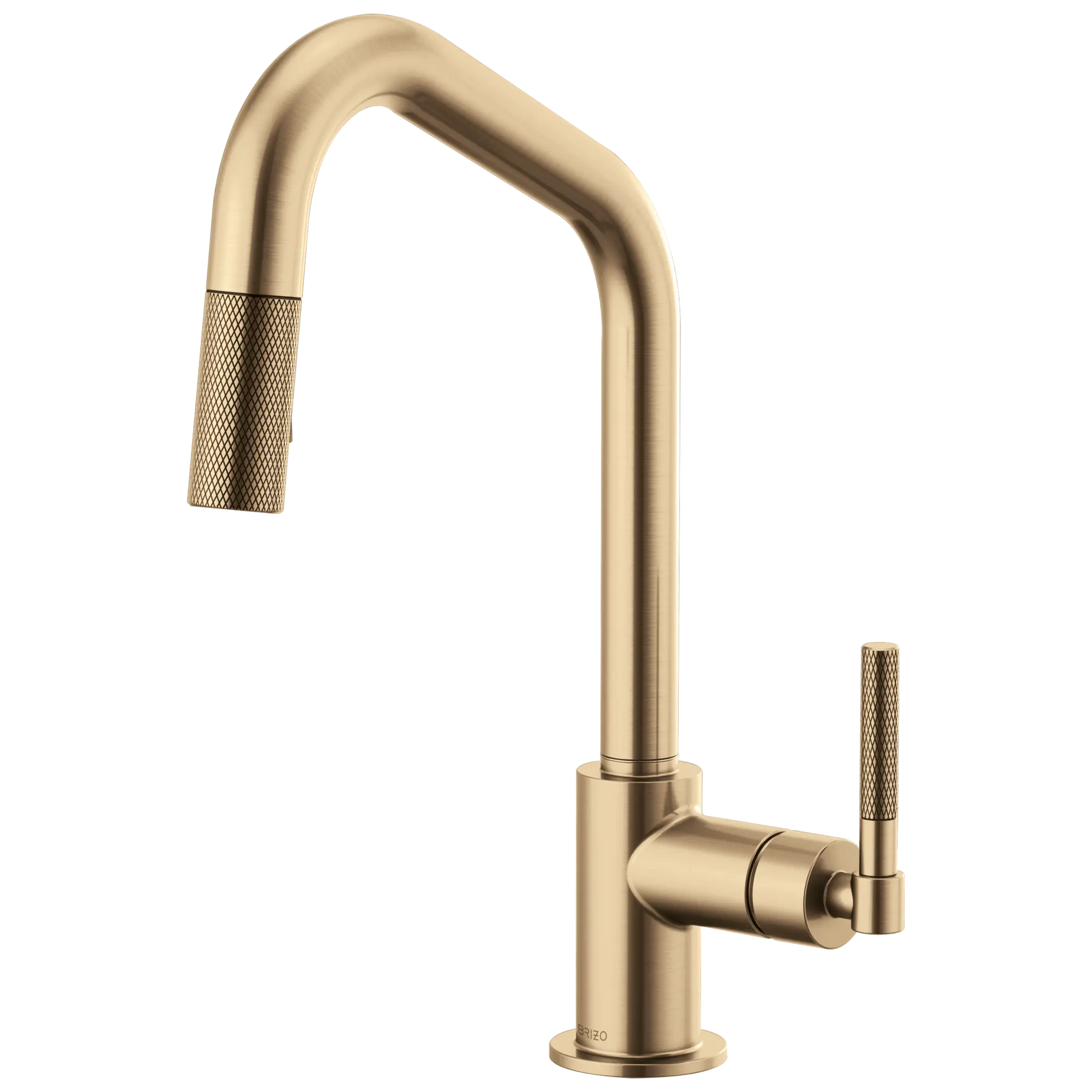 Brizo Litze Pull-Down Faucet with Angled Spout and Knurled Handle Luxe Gold - Plumbing Market