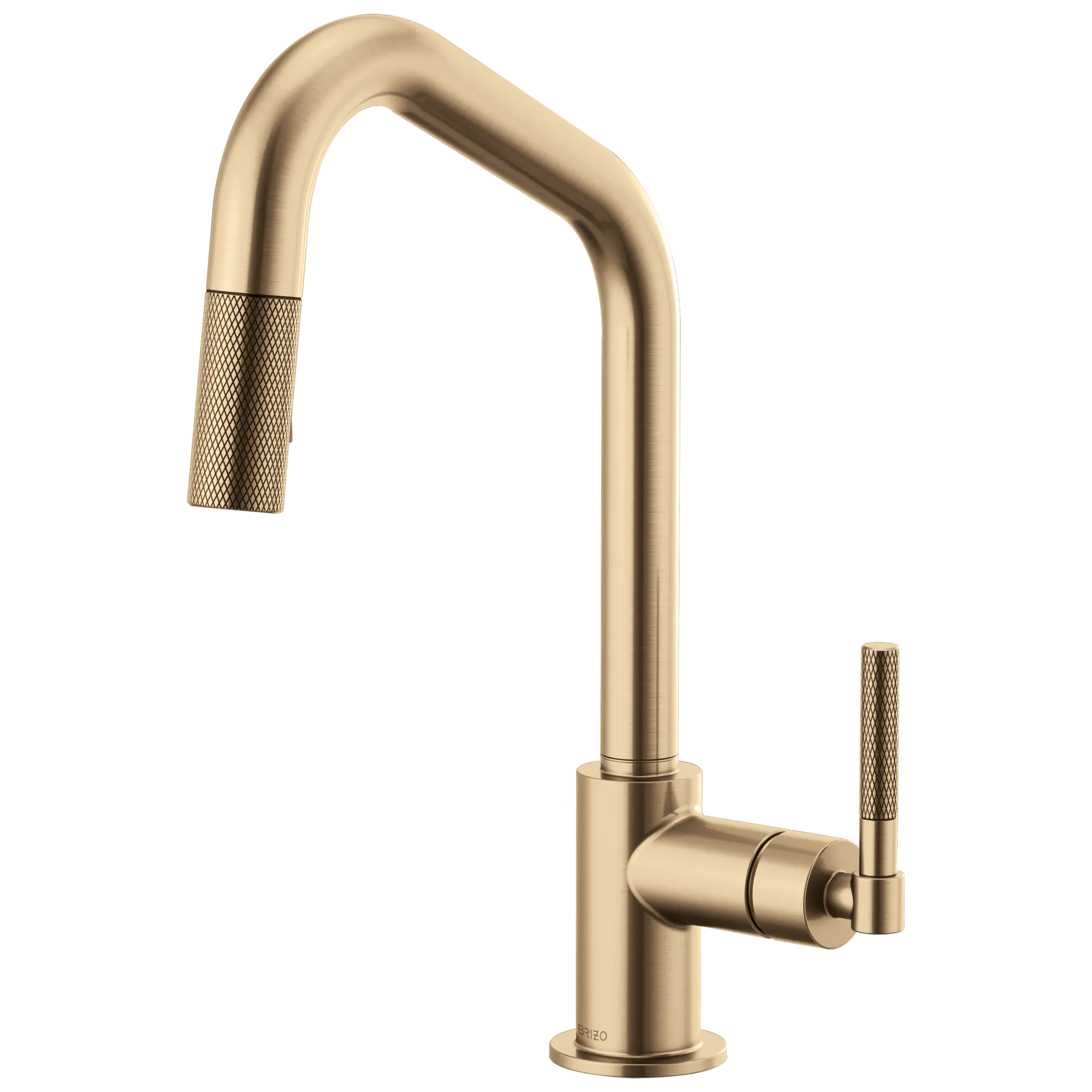 Brizo Litze Pull-Down Faucet with Angled Spout and Knurled Handle Luxe Gold - Plumbing Market