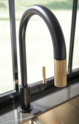 Brizo Litze Pull-Down Faucet with Arc Spout and Knurled Handle - Plumbing Market