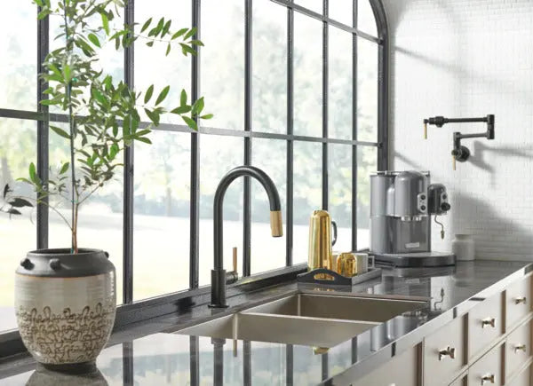 Brizo Litze Pull-Down Faucet with Arc Spout and Knurled Handle - Plumbing Market