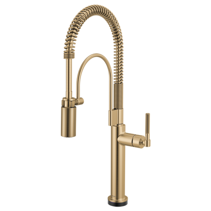 Brizo Litze SmartTouch Semi-Pro Kitchen Faucet Knurled Handle Luxe Gold - Plumbing Market