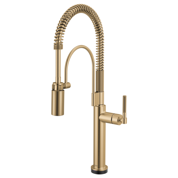 Brizo Litze SmartTouch Semi-Pro Kitchen Faucet Knurled Handle Luxe Gold - Plumbing Market
