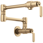 Brizo Litze Wall Mount Pot Filler with Industrial Handle Kit Luxe Gold - Plumbing Market