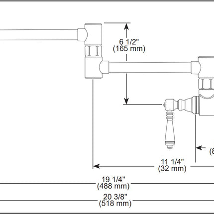 Brizo Litze Wall Mount Pot Filler with Industrial Handle Kit Luxe Gold - Plumbing Market