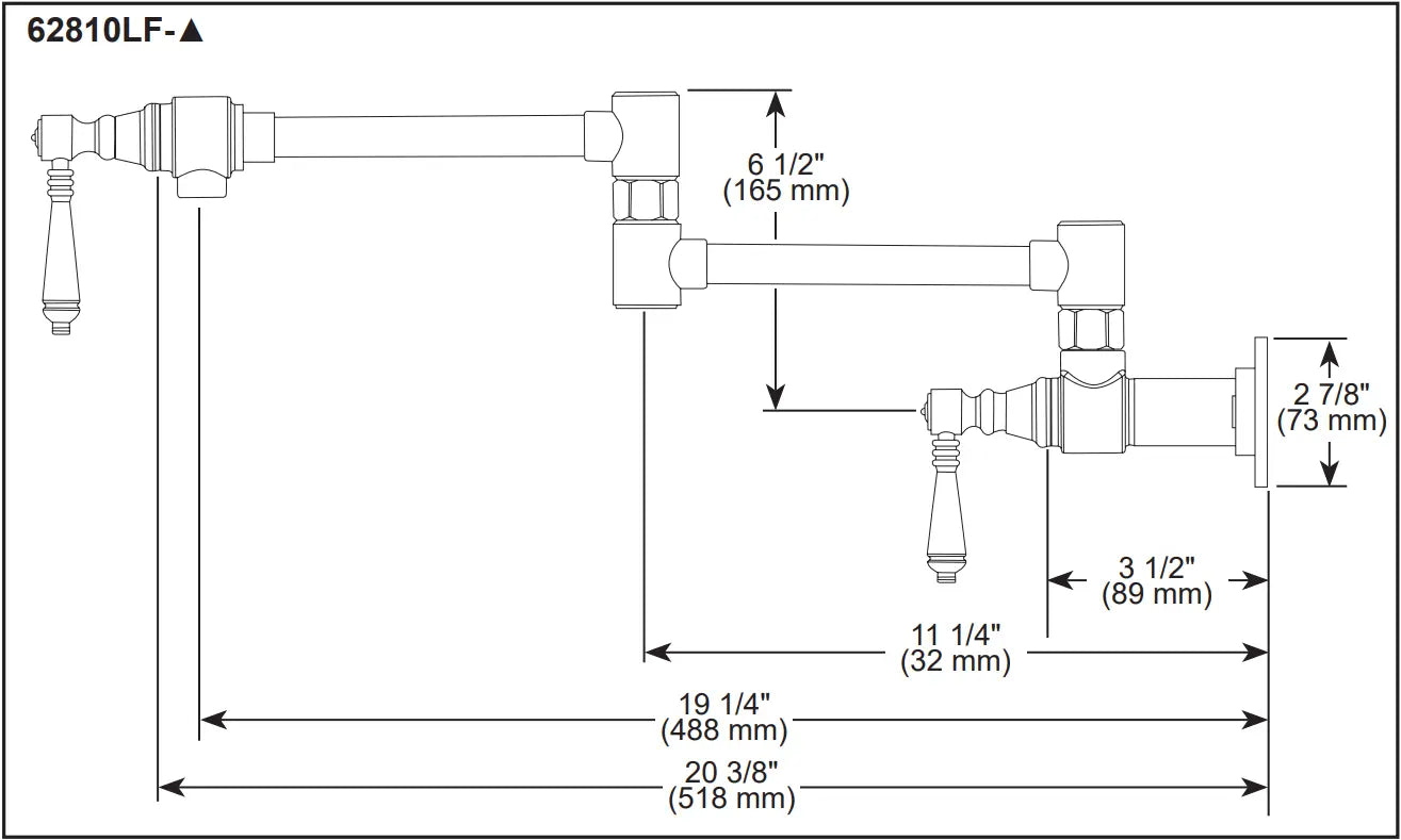 Brizo Litze Wall Mount Pot Filler with Industrial Handle Kit Luxe Gold - Plumbing Market