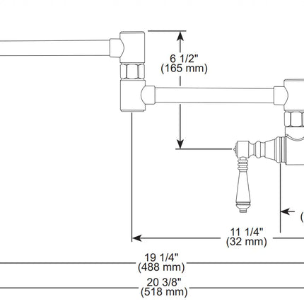 Brizo Litze Wall Mount Pot Filler with Knurled Handle Kit - Plumbing Market