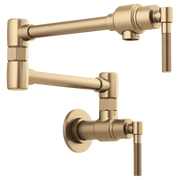 Brizo Litze Wall Mount Pot Filler with Knurled Handle Luxe Gold - Plumbing Market