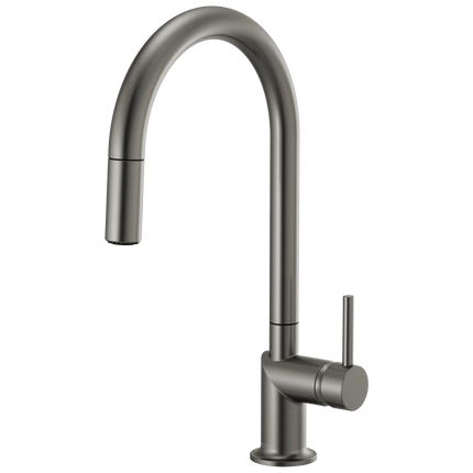 Brizo Odin Pull-Down Faucet with Arc Spout - Less Handle Luxe Steel - Plumbing Market