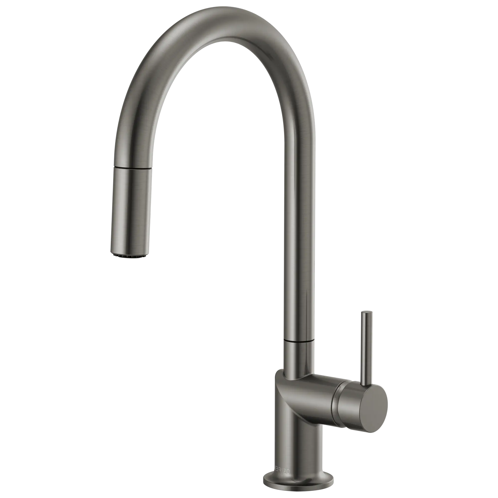 Brizo Odin Pull-Down Faucet with Arc Spout - Less Handle Luxe Steel - Plumbing Market