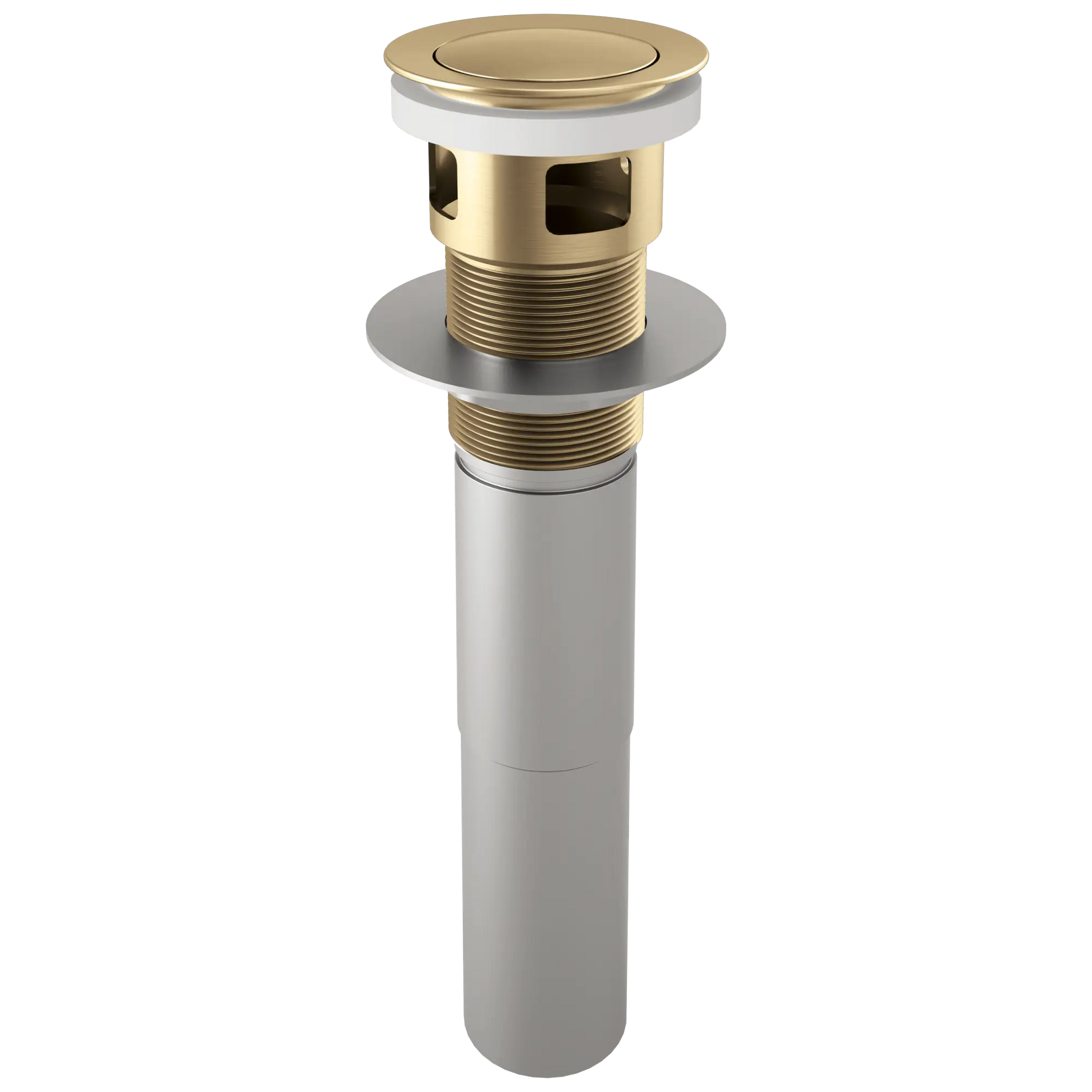 Brizo Push Button Pop-Up With Overflow Brilliance Luxe Gold - Plumbing Market