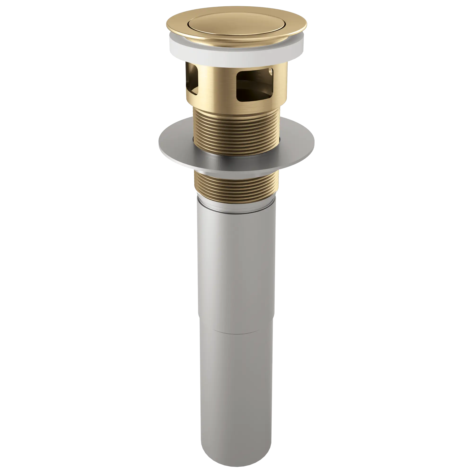 Brizo Push Button Pop-Up With Overflow Brilliance Luxe Gold - Plumbing Market