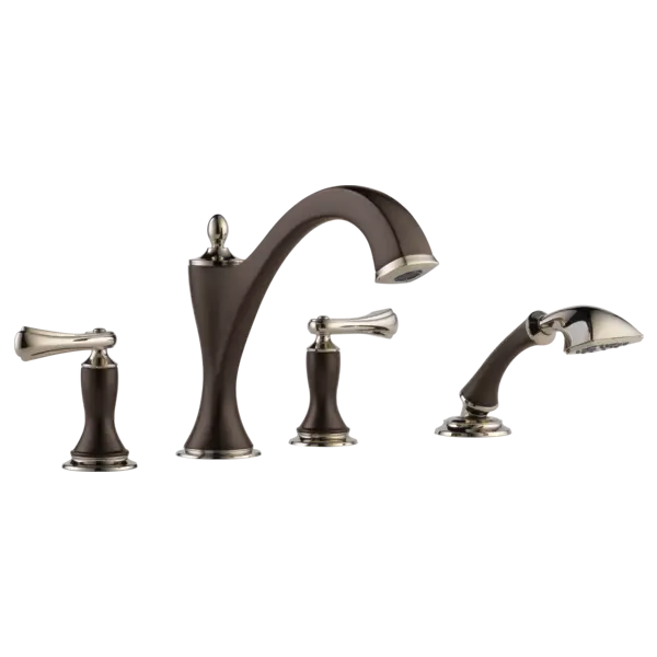 Brizo Roman Tub Faucet with Hand Shower Trim - Less Handles T67485-PNCOLHP - Plumbing Market