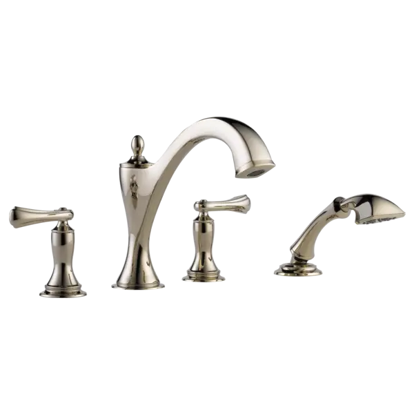 Brizo Roman Tub Faucet with Hand Shower Trim - Less Handles T67485-PNLHP - Plumbing Market