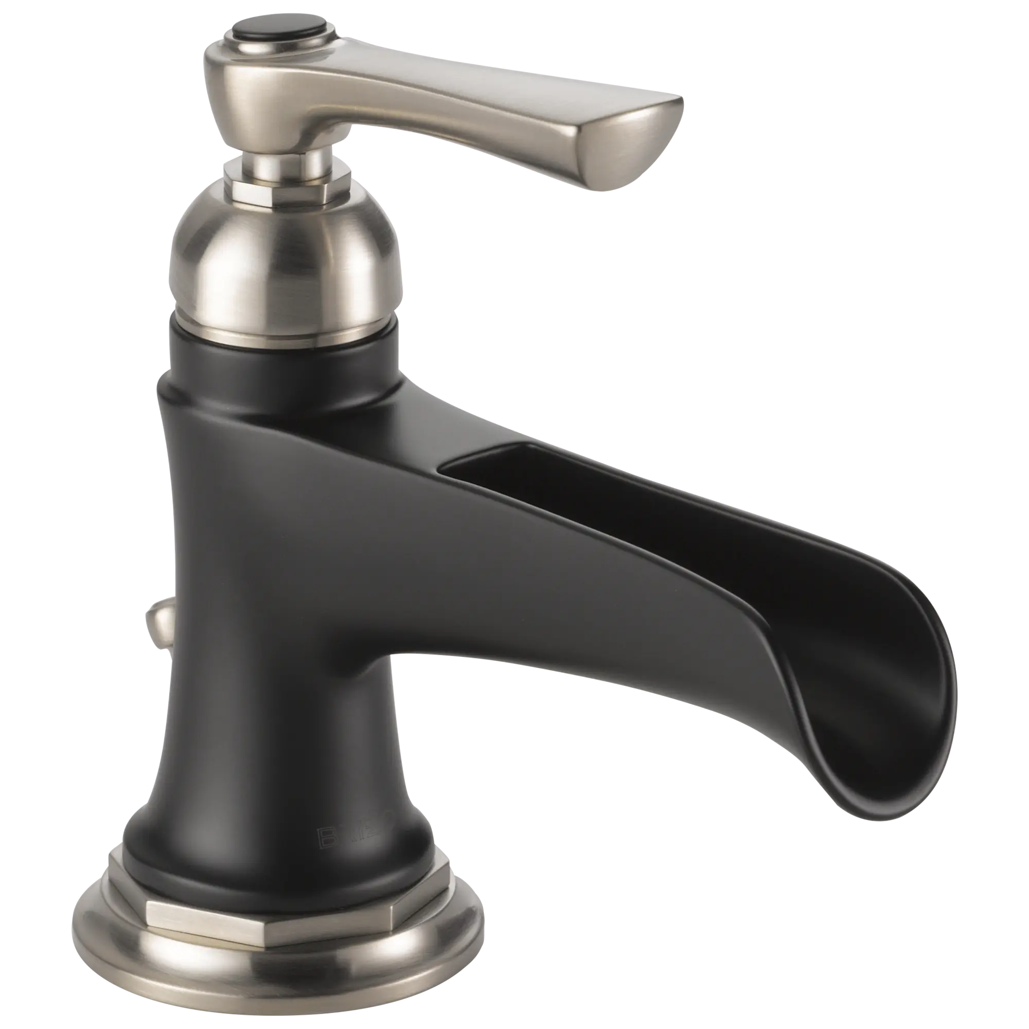 Brizo Rook Single-Handle Lavatory Faucet with Channel Spout 1.5 GPM Matte Black/Brilliance Luxe Nickel - Plumbing Market