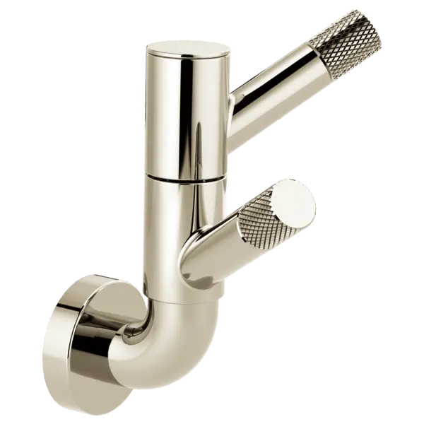 Brizo Rotating Double Robe Hook With Knurling 693537-PN - Plumbing Market