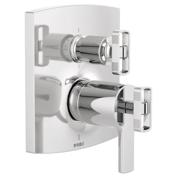 Brizo TempAssure Thermostatic Valve with Integrated 6-Function Diverter Trim - Less Handles T75606-PCLHP - Plumbing Market