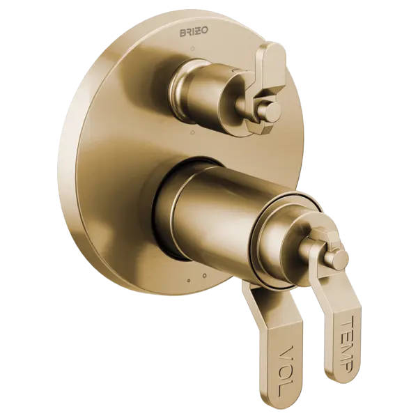 Brizo TempAssure® Thermostatic Valve with 6-Function Diverter Trim - Less Handles T75635-GLLHP - Plumbing Market