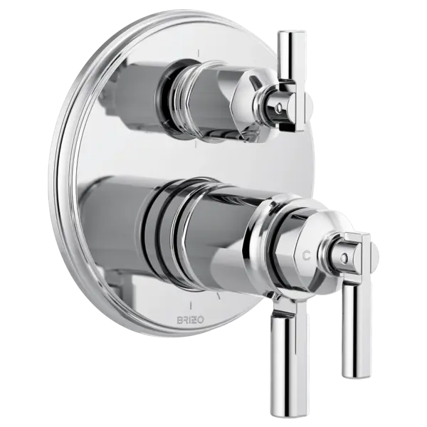 Brizo Tempassure® Thermostatic Valve With Integrated 6-Function Diverter Trim T75676-PC - Plumbing Market