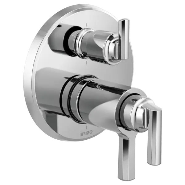 Brizo Tempassure® Thermostatic Valve With Integrated 6-Function Diverter Trim T75698-PC - Plumbing Market