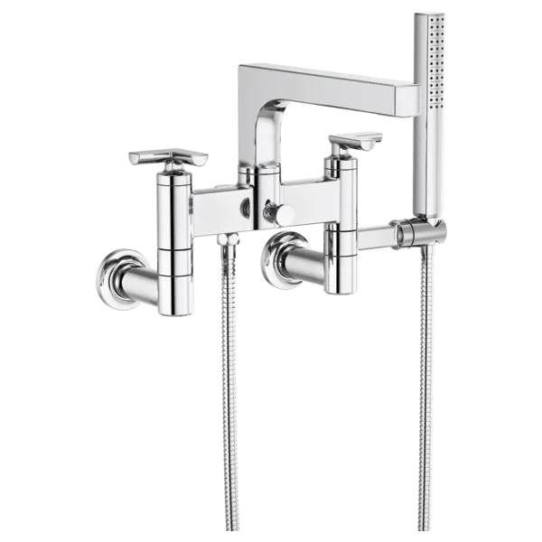 Brizo Two-Handle Tub Filler Trim Kit With Cross Handles T70307-PC - Plumbing Market