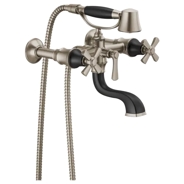Brizo Two-Handle Tub Filler Trim Kit with Cross Handles T70361-NKBL - Plumbing Market