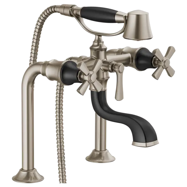 Brizo Two-Handle Tub Filler Trim Kit with Cross Handles T70361-NKBL - Plumbing Market