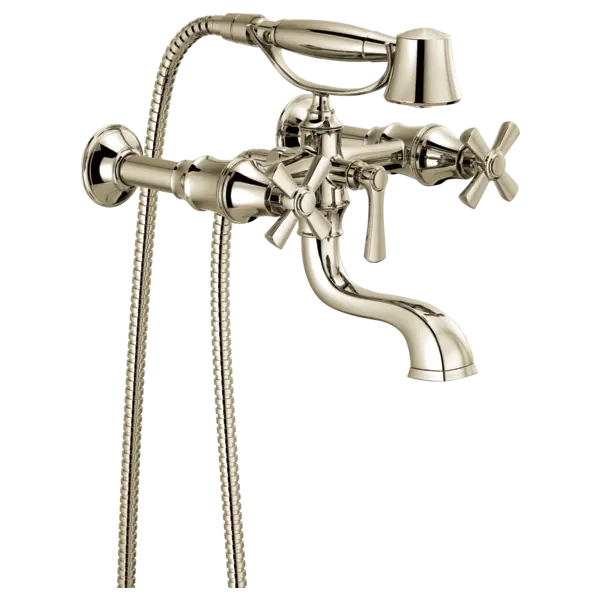 Brizo Two-Handle Tub Filler Trim Kit with Cross Handles T70361-PN - Plumbing Market