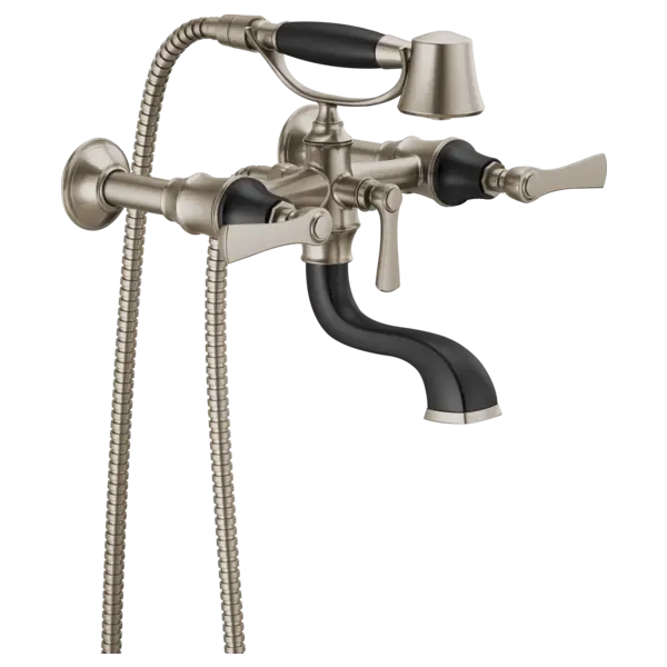 Brizo Two-Handle Tub Filler Trim Kit with Lever Handles T70360-NKBL - Plumbing Market