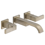Brizo Two-Handle Wall Mount Lavatory Faucet - Less Handles 1.2 GPM 65880LF-BNLHP-ECO - Plumbing Market