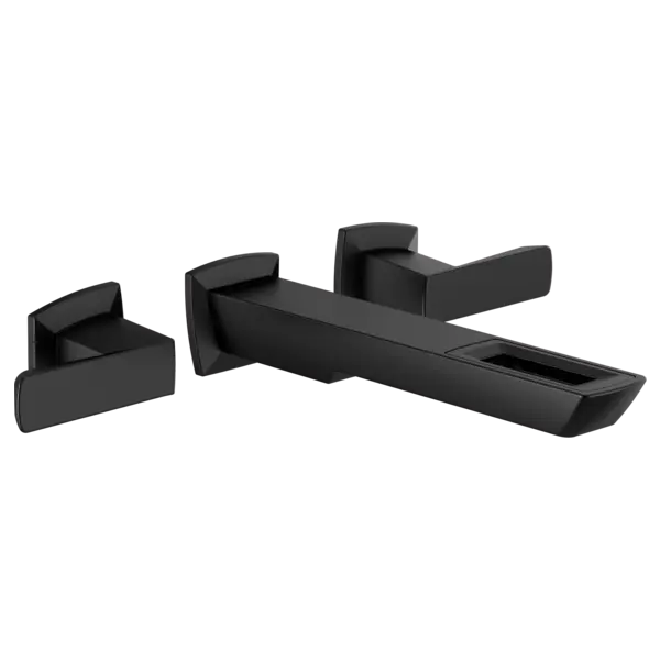 Brizo Two-Handle Wall Mount Lavatory Faucet With Open-Flow Spout 1.2 GPM T65886LF-BL-ECO - Plumbing Market