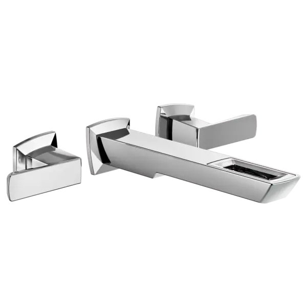 Brizo Two-Handle Wall Mount Lavatory Faucet With Open-Flow Spout 1.2 GPM T65886LF-PC-ECO - Plumbing Market