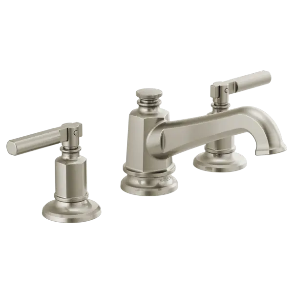 Brizo Widespread Lavatory Faucet with Angled Spout - Less Handles 1.2 GPM 65378LF-NKLHP-ECO - Plumbing Market