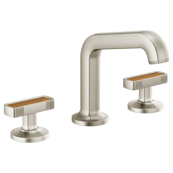 Brizo Widespread Lavatory Faucet with Angled Spout - Less Handles 1.5 GPM 65307LF-NKLHP - Plumbing Market
