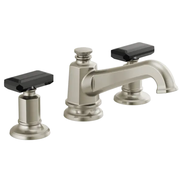 Brizo Widespread Lavatory Faucet with Angled Spout - Less Handles 1.5 GPM 65378LF-NKLHP - Plumbing Market