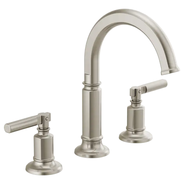 Brizo Widespread Lavatory Faucet with Arc Spout - Less Handles 1.2 GPM 65376LF-NKLHP-ECO - Plumbing Market
