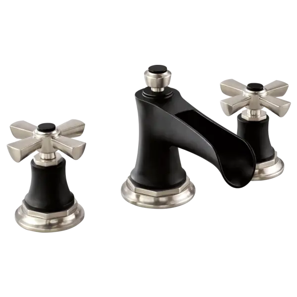 Brizo Widespread Lavatory Faucet with Channel Spout - Less Handles 1.2 GPM 65361LF-NKBLLHP-ECO - Plumbing Market