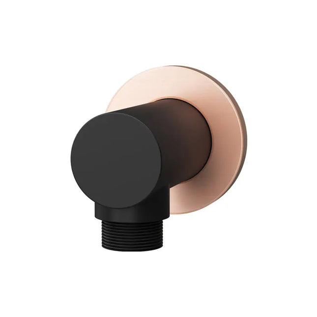Rubi Round Slip-On Water Outlet Matte Black/Brushed Copper RA100BKU - Plumbing Market